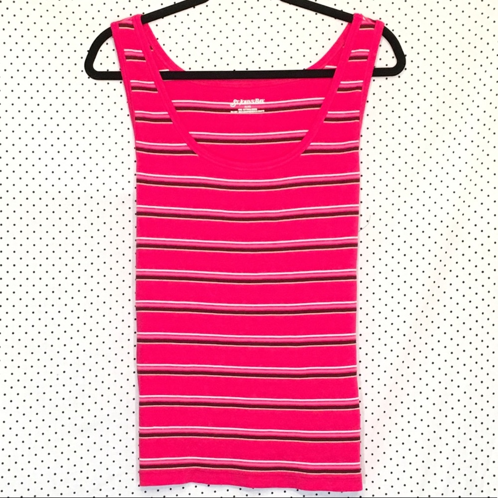 St Johns Bay Striped Sleeveless Scoop Neck Blouse - Picture 1 of 5
